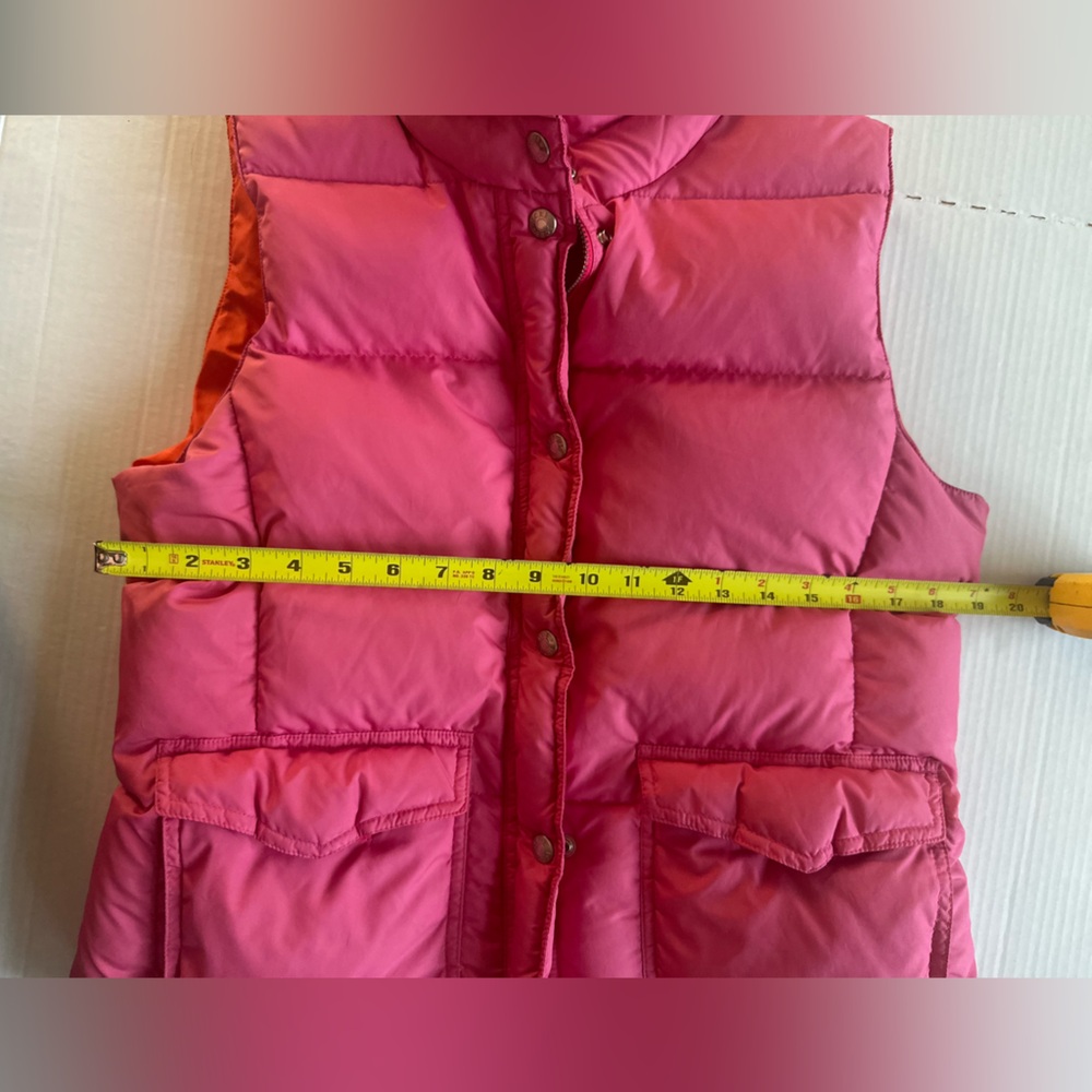 J. CREW Pink Nylon Down Filled Full Zip Puffer Vest Jacket‎ Women’s M - Picture 5 of 8
